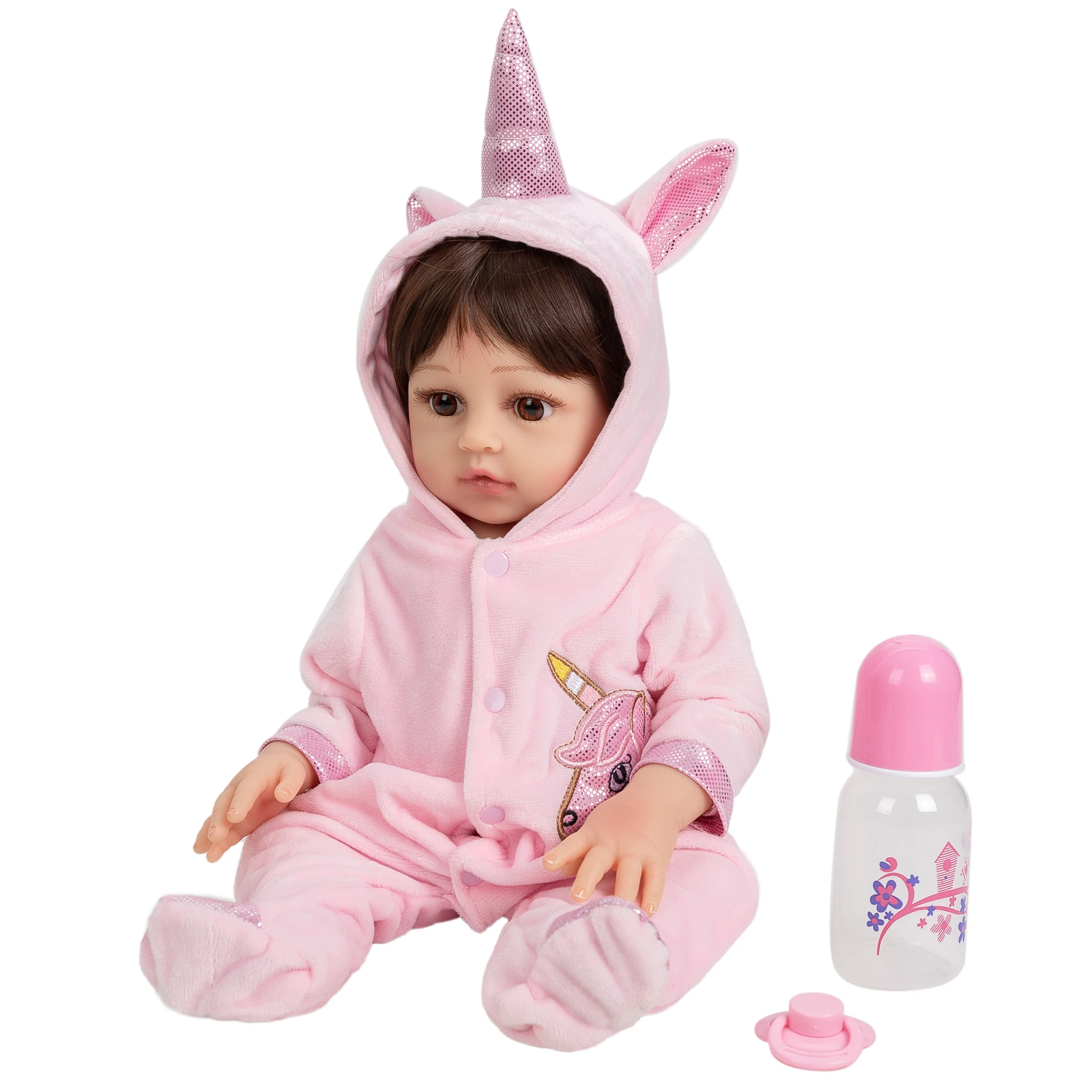 Baby Reborn Doll Unicorn Girl 48cm Silicone Body Can Be Bathed