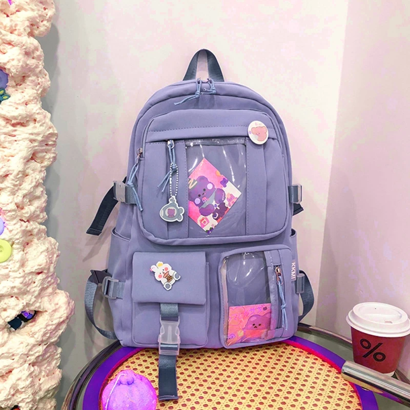 Backpack Nylon Students Schoolbag Shoulder Tote Bag Casual Daypack