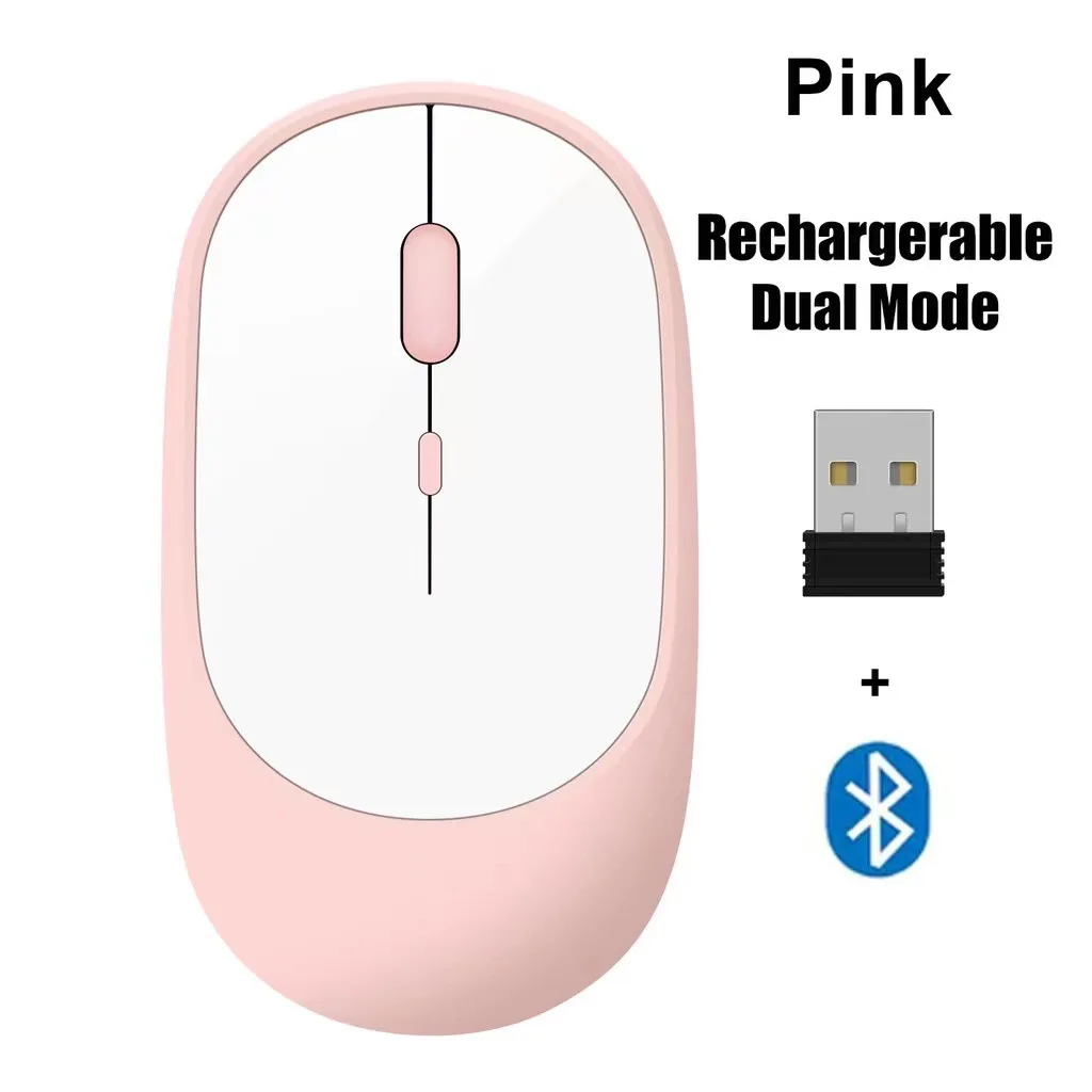 Ergonomic Portable Silent Wireless Mouse with Bluetooth 2.4G Connectivity