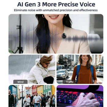Wireless Mini Microphone AI Noise Cancellation - 48kHz/24bit Studio Sound, 35Hours Battery, USB-C Lapel Lavalier Mic for iPhone, Android, Computer, Content Creators, YouTube, Streaming & Interviews 5