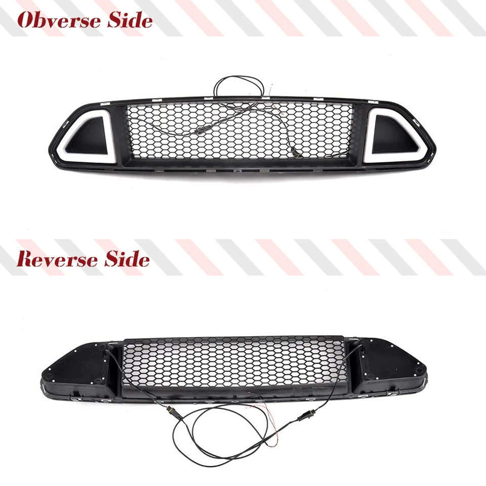 Kit 2 Grilles Calandre Fibre Carbone Pour Ford Mustang 2015-2017 - Supérieure Et Inférieure - Neuf