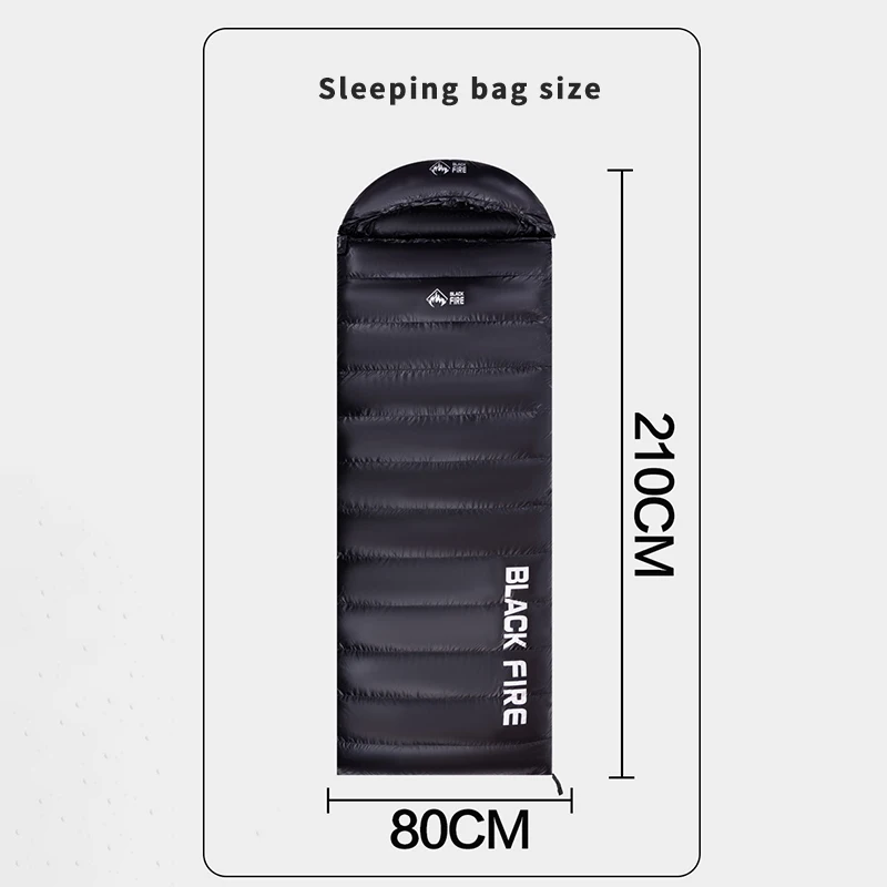 Envelope-style Down Sleeping Bag Ultra-light Goose Down Waterproof Plus Size Winter Warm Travel Hiking Camping Sleeping Bag 6