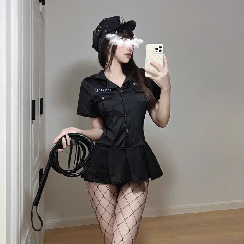 

JIMIKO Sexy Police Uniform Party Cosplay Lady Prosecutor Outfit Extreme Mini Skirt Dress Fantasia Adult Costumes Erotic Lingerie