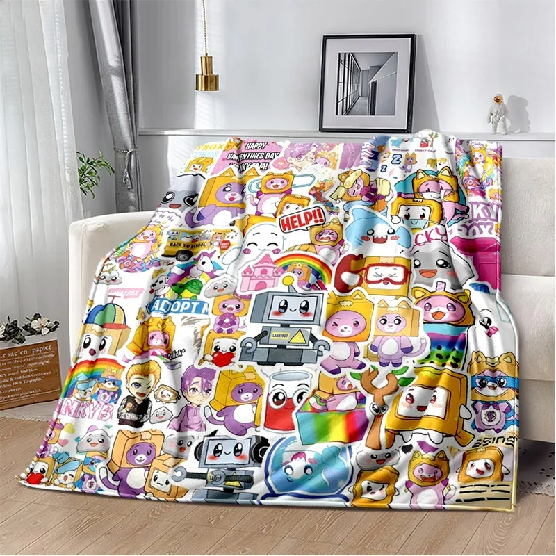 

Happy Rocky And Foxy And Boxy Lankybox Soft Plush Blanket,Flannel Blanket Throw Blanket for Living Room Bedroom Bed Sofa Picnic