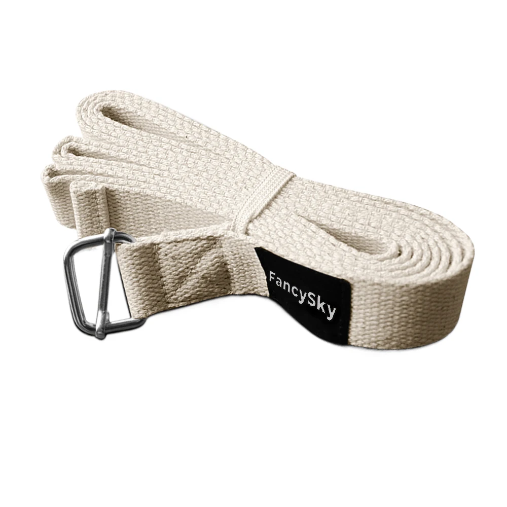 FancySky Yoga straps, Yoga Strap for Stretching with Extra Safe Adjustable D-Ring Buckle, Non-Elastic Accessories for