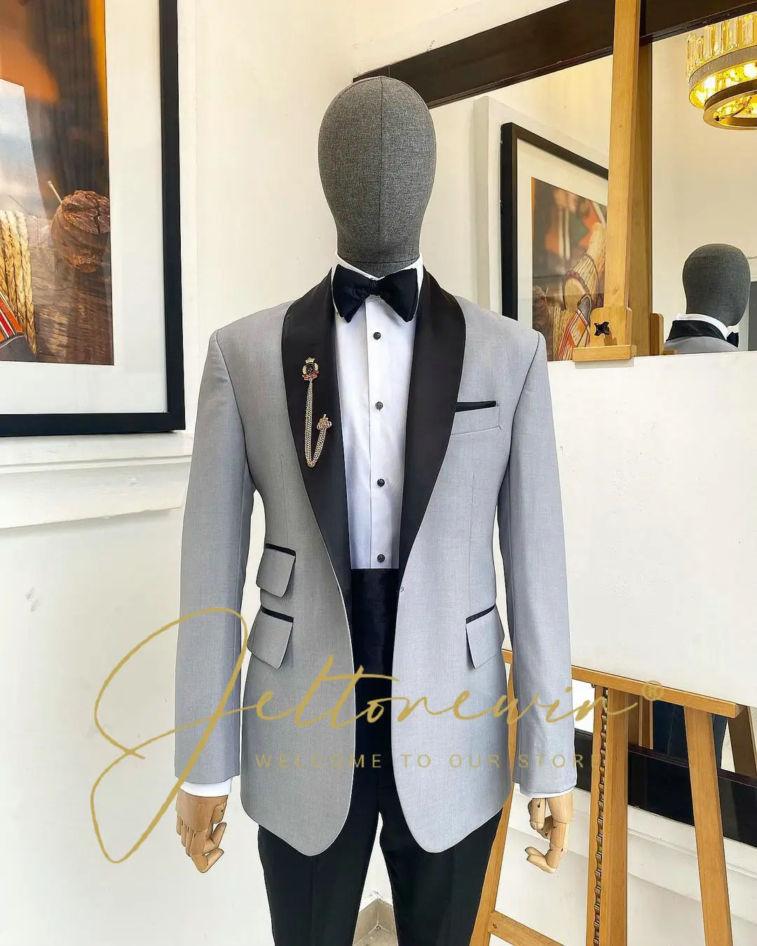 

Elegant Men's Slim Fit Classic 2 Piece Suit Set Male Jacket Coat Pants Trousers Wedding Man Suits 2022 New Arrival Men's Suit