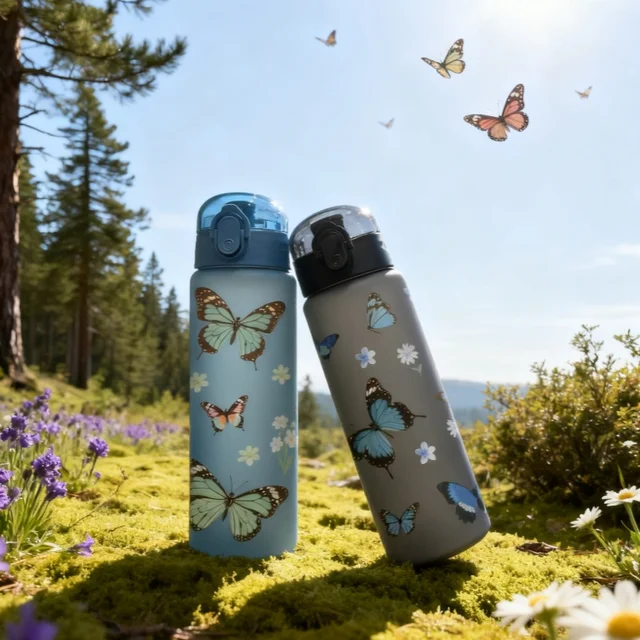 780ml 3D Printed Cute Cartoon Water Bottle Leakproof Plastic Straw Cup Portable Outdoor Large Capacity Sports Water Bottle 4