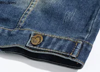 Nueva chaqueta sin mangas de pantalones vaqueros de algodón para hombre, chaleco vaquero azul oscuro, chaleco vaquero para hombre, chaquetas de ocio para hombre, Tops de talla grande 6