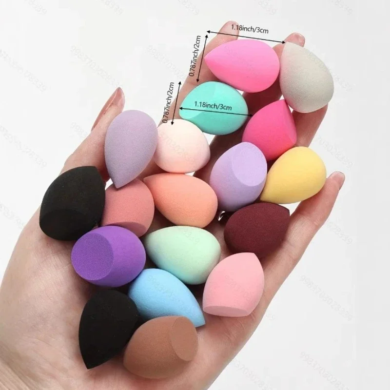 12/60PCS 여러 가지 빛깔의 메이크업 스펀지 화장품 블렌더 뷰티 에그 소프트 파운데이션 스펀지 퍼프 여성 메이크업 액세서리 Maquillaje