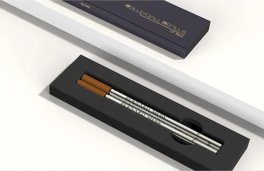 버나드 쇼 블랙 만년필 리필 잉크 카트리지 - 0.6mm 방수, 속건성, 변색 방지 교체용 잉크