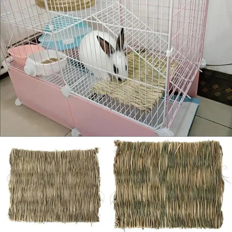 Popular Rabbit Grass Chew Mat Cage Lapin Pour Maison Bird Nests Bunny House Pad for Rabbits Accessories