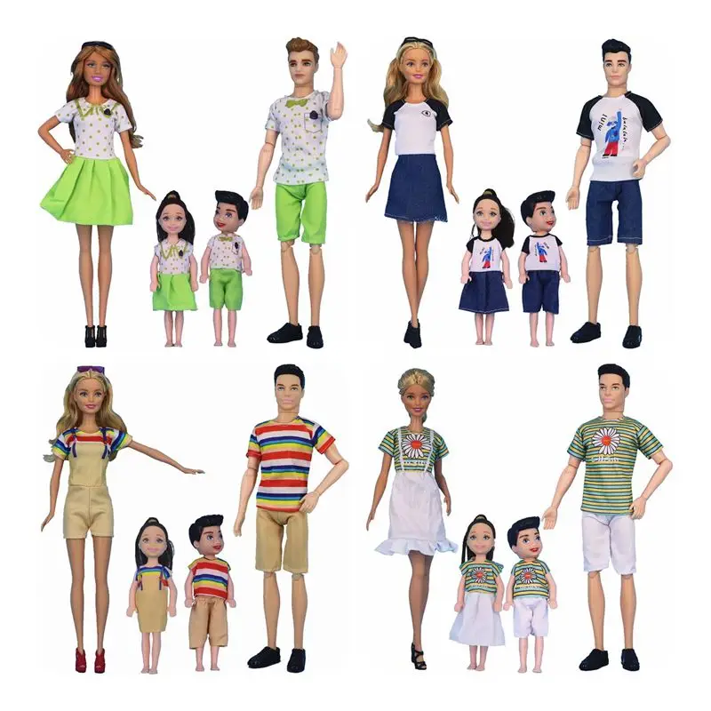 Kawaii Fashion Doll Clothes Dress Wear Kids Toys Miniature Accessories For Barbie Ken Families DIY Chidlren Game Birthday Gifts