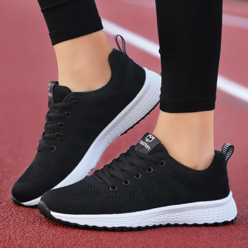 Zapatos informales vulcanizados para mujer, zapatillas gruesas a la moda, zapatos planos para caminar, Tenis femeninos