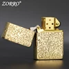 ZORRO 902  Five-face Carving Constantine Cross Brass Kerosene  Lighter 1