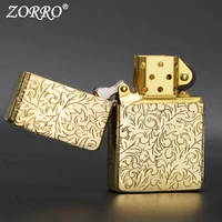 ZORRO 902  Five-face Carving Constantine Cross Brass Kerosene  Lighter 1