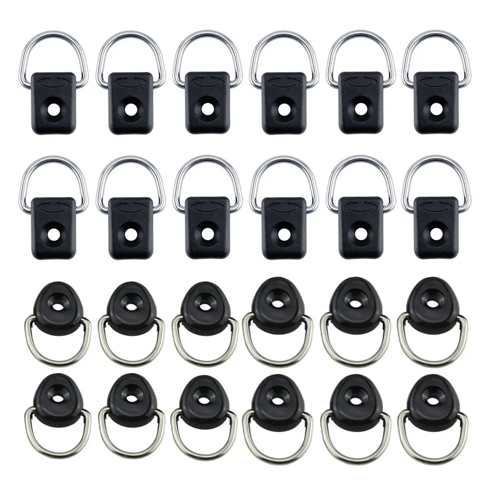 12 anneaux D fixation kayak - Rond oval pour canoë raft, accessoire fixation pêche sécurisée