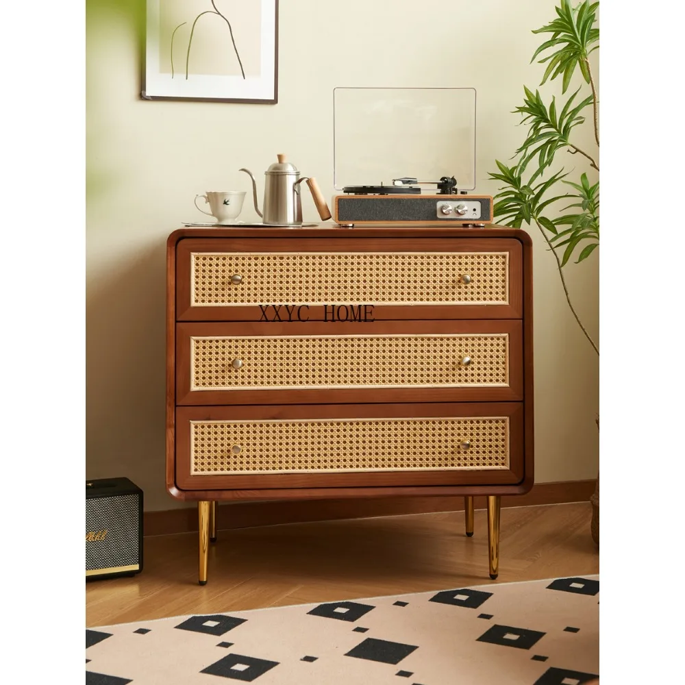 

Скандинавская ретро-Выдвижная стена из массива дерева для гостиной простой выдвижной ящик