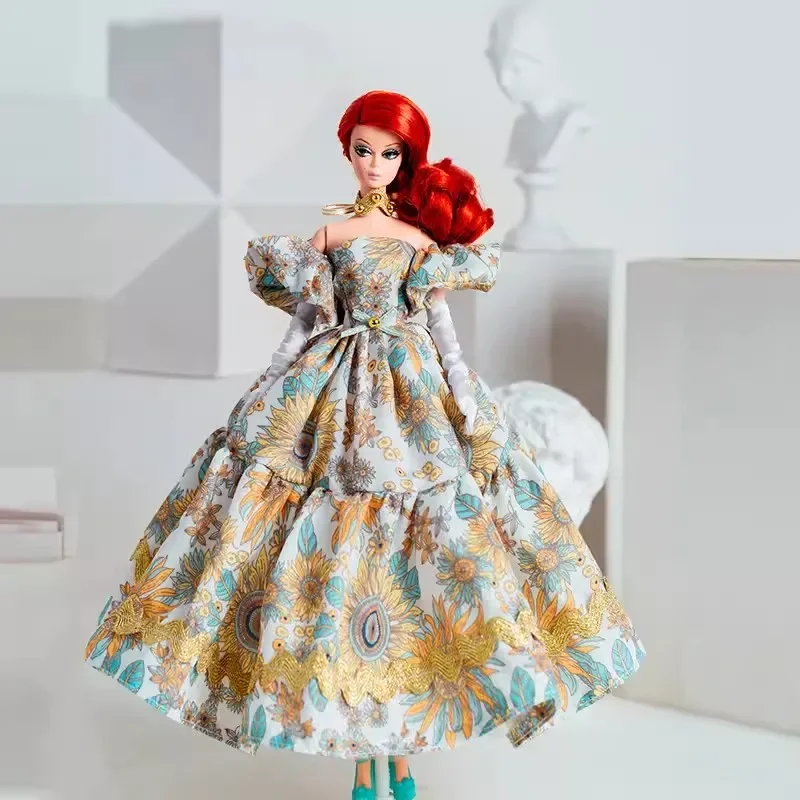 Moda Stampata Abito Da Principessa Gonne Lunghe Ragazza Vestiti Per Bambole Per Bambole 30Cm Babi Blythe Poppy Parker Accessori Per Bambole Giocattoli