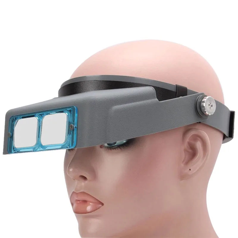 MG81007-B Head Band Magnifier Visor with 4 Real Glass Optical Lens Plate,  Handsfree Magnifying Glass Visor