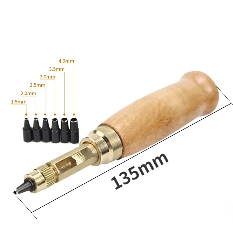 Automatic Belts Hole Punch Replaceable Multi-Head Belt Screw Hole Rotary Puncher Watch Leather Punching Leather Craft Tools