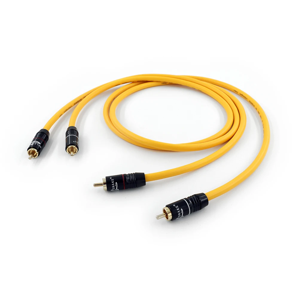 

GOLD-SNAKE Gold Plated RCA Audio Cable 2x RCA Male to Male Interconnect Audio Cable with VDH Van Den Hul 102 MK III