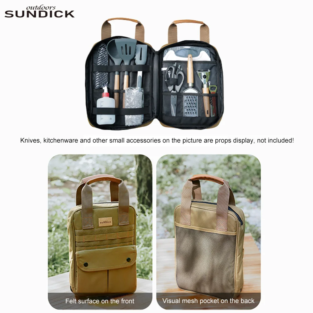Camping Cookware Storage Bag for Knife Fork Spoon Camping Travel Cookware Organizer Bag for Outdoor Barbecue Cooking