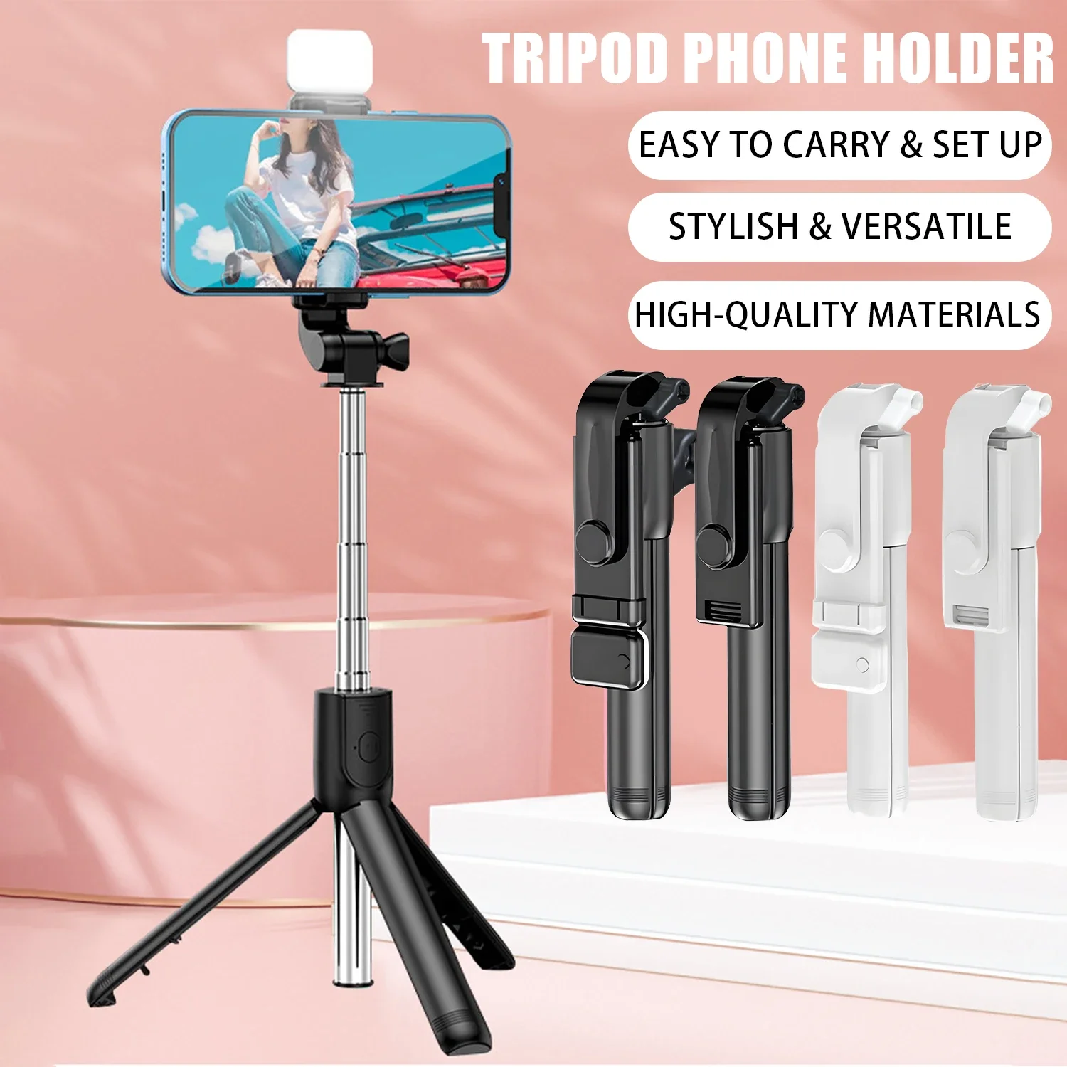 Bluetooth Wireless Selfie Stick Light Mini Tripod Extendable Monopod Remote Shutter Outdoor Portable Mobile Phone Bracket Holder