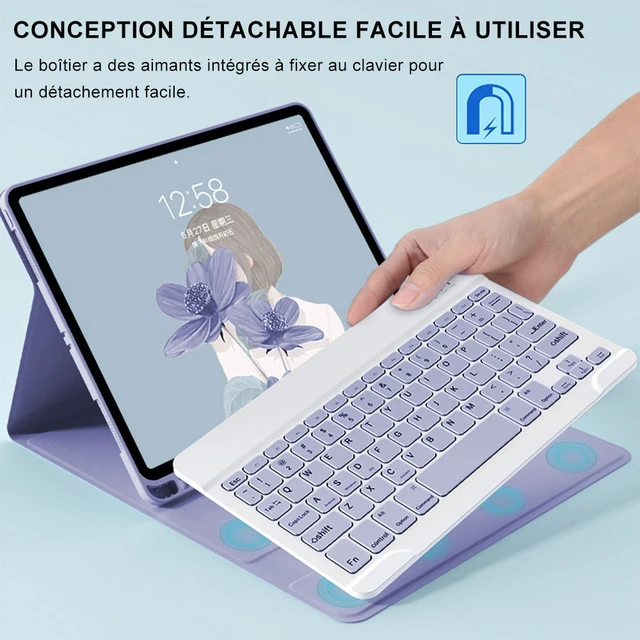 Compatible avec l'étui pour clavier iPad Compatible avec l'iPad 10e  génération Étui compatible avec l'iPad 10.2 9/8/7e Air 3 10.5 Pro Air 4 5  10.9 2018 à 2022 Pro 11 Cover, Mode en ligne