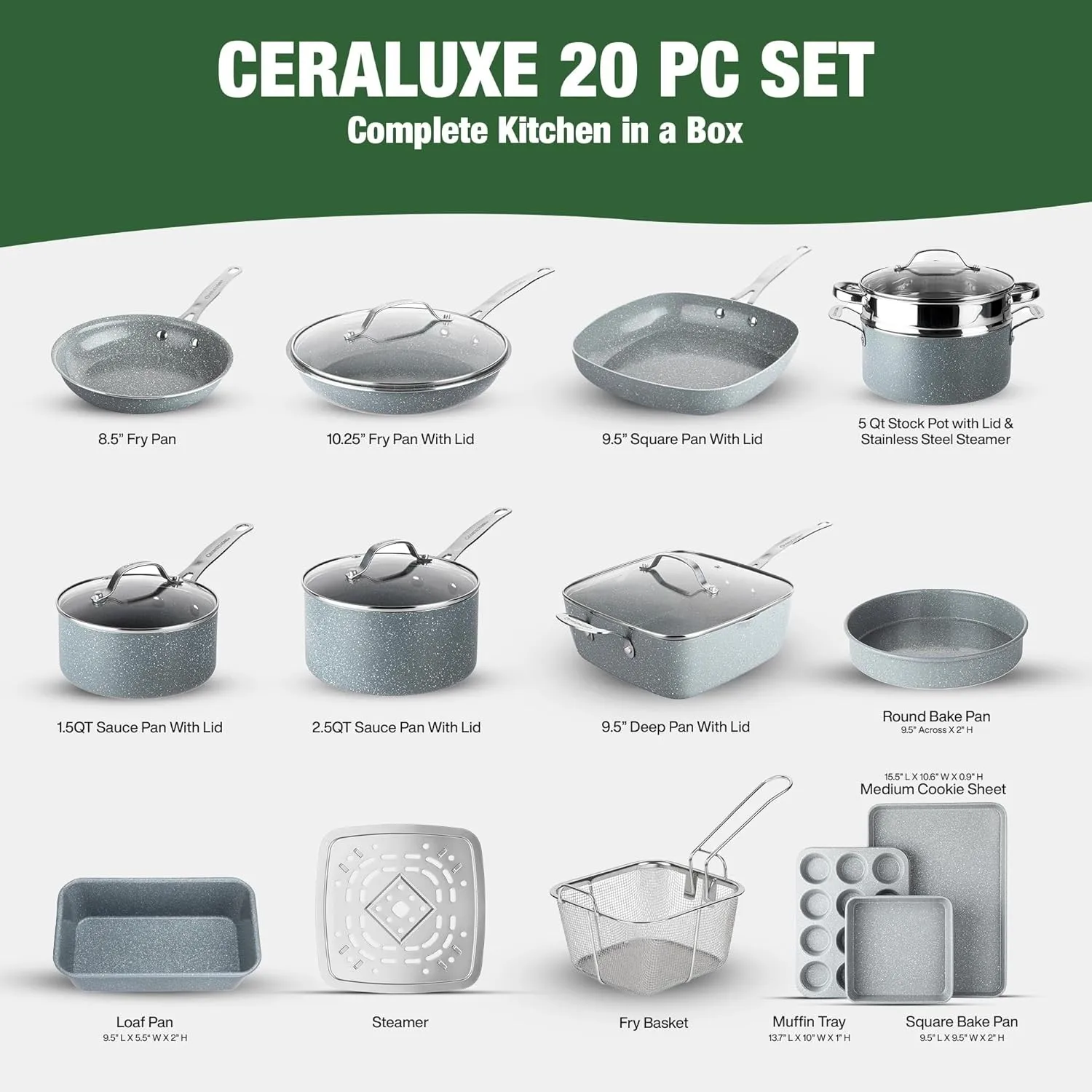 20-Piece Ceramic Cookware 2