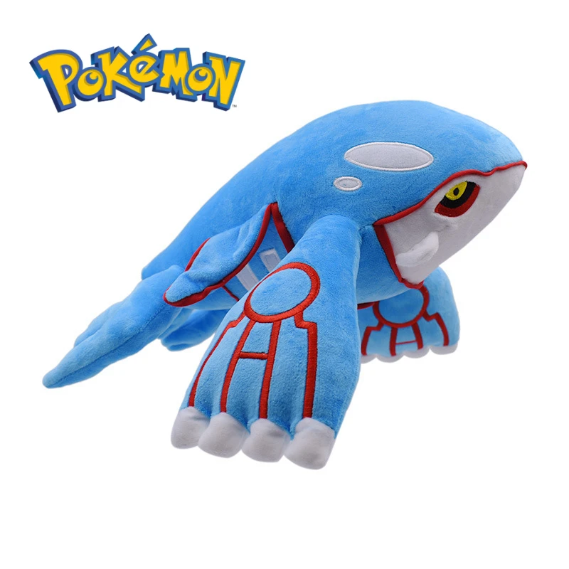 

Плюшевые игрушки Kawaii Pokemon Kyogre, мягкие плюшевые животные, рыба, плюши, игрушки, милые Мультяшные Аниме фигурки, куклы, подарки для детей на день рождения