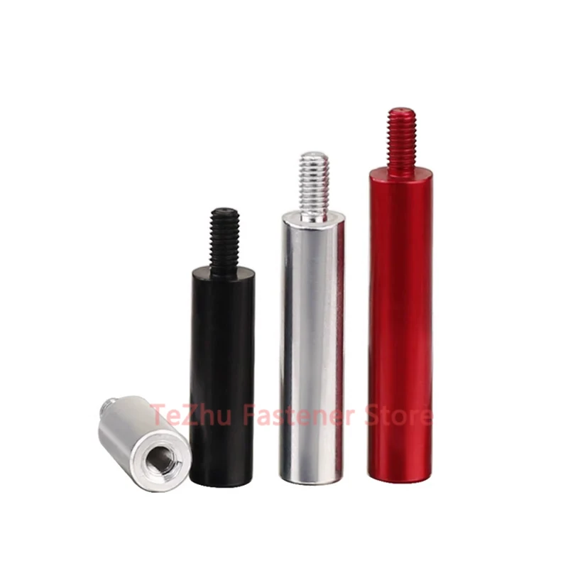 Kit 10 Distanziatori In Alluminio M3 X 45 Mm, Rotondi, Neri, Per Fissaggio Perni