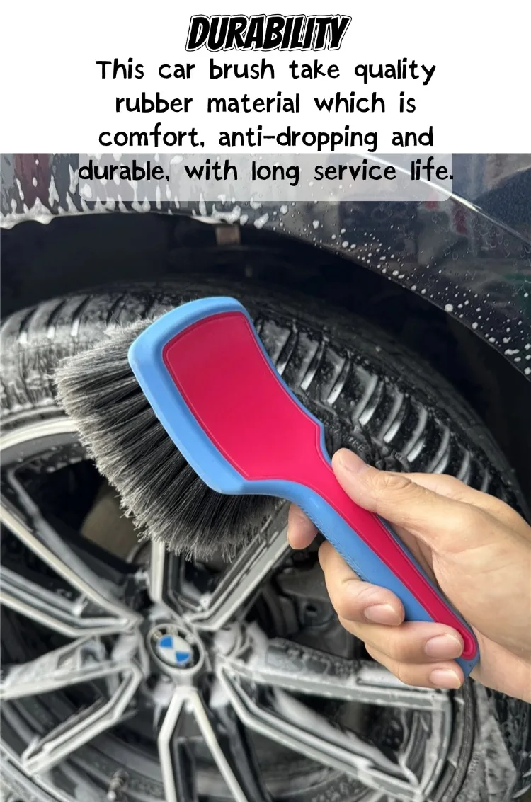 Lucullan Gesichtsbürste mit großem Rad, ergonomischer, leicht zu greifender Griff – superweiche synthetische Borsten mit Flagge und Spitze – Detail 6