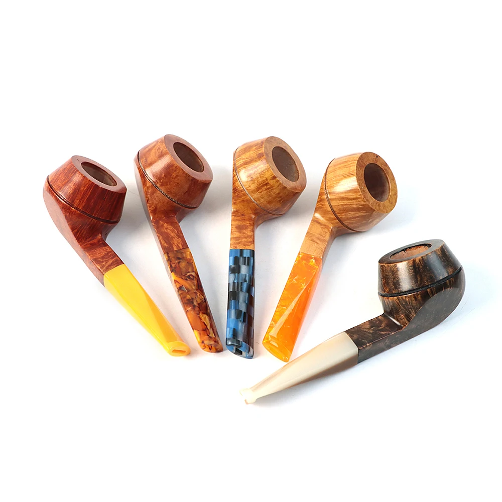 

IDEA PIPES Handmade Briar Wood Tobacco Pipes Smooth Finished Bulldag Shape With Acrylic stem