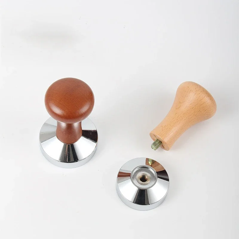 Description Picture 6 of item51/53/58mm Creative Wood Handle Espresso Coffee Metal Tamper Powder Hammer Mat Coffee Powder Dispenser Filler Base Press Mat