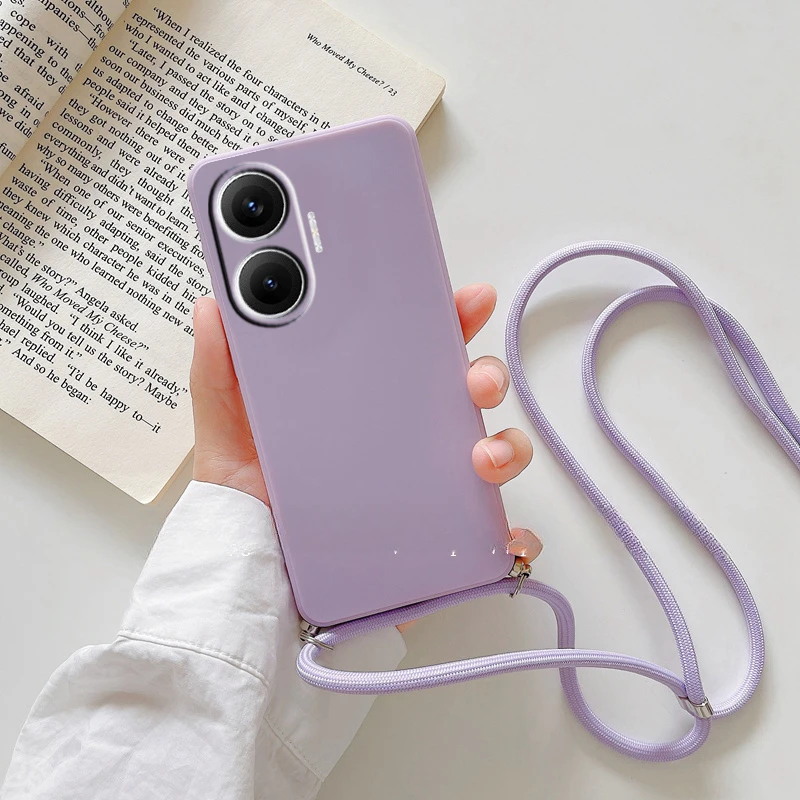 Soft Lanyard Crossbody Necklace Strap TPU Silicone Case Cover