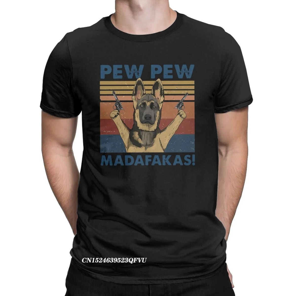 

Men T-Shirts Dog Pew Pew Madafakas Vintage Retro Funny Cotton Tees Harajuku Tshirt Manga Tops Plus Size