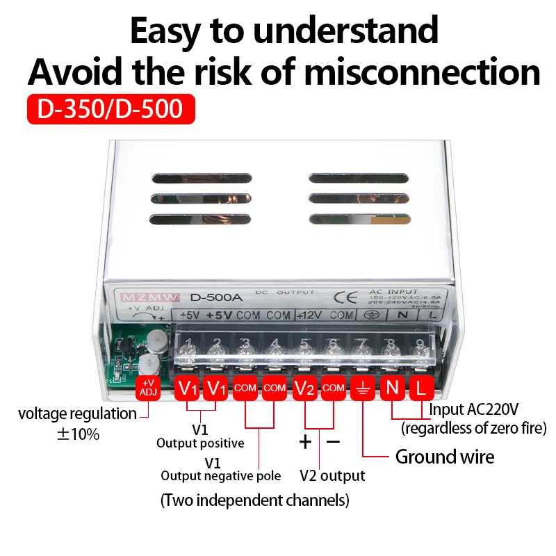 듀얼 출력 스위칭 전원 공급 장치 30W 50W 75W 100W 120W 350W 500W 10V -5v 12V -12V 15V -15V 24v -24v AC/DC 드라이버 변압기