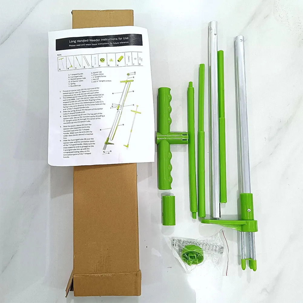 휴대용 스탠드 업 잡초 제거기, 야외 마당 잔디용 핸드 헬드 잡초 풀러, 3 발톱 및 풋 페달 포함, 정원 수동 잡초 제거