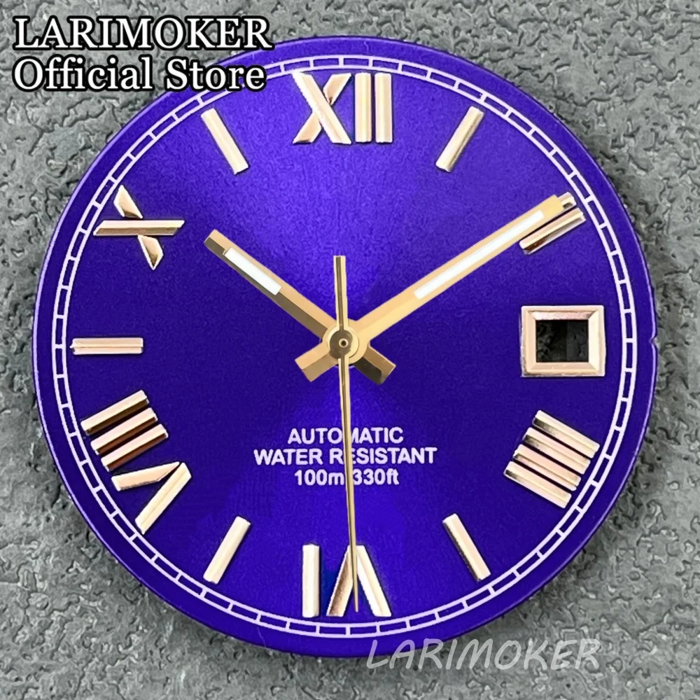 LARIMOKER 29 mm römisches Randzeichen Sunberst Datum Zifferblatt mit grünen Leuchtzeigern, geeignet für Mingzhu/PT5000 Uhrenzubehör – Detail 11