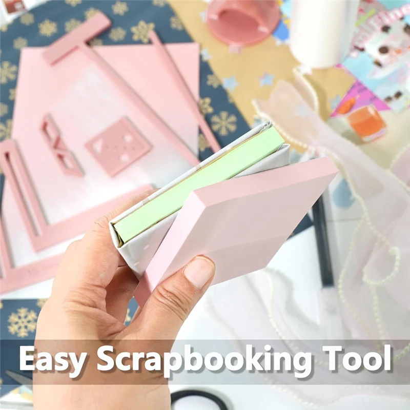 Hot Sale-Scrapbooking Tool Kit 6Pcs Bookbinding For Starter- Easy To Use Great Stencils, Cutter Guide Can Be Turned Into A Noteb - 6