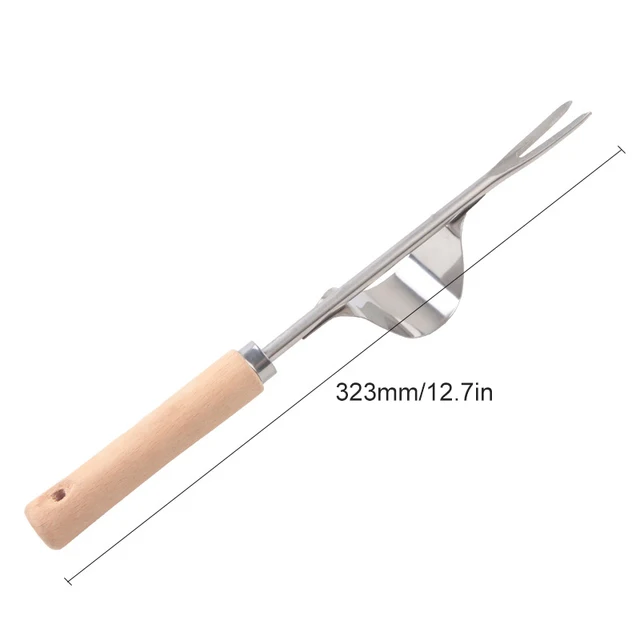 Rozsdamentes Acél Kézi Gyomi Gyomnövények Ásó Húzóhullámú Fej Gyomok Távolítják El A Lapát Kertészeti Vágószerszámokat - Image 2