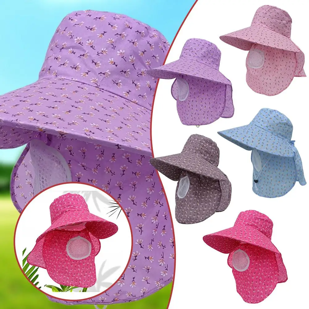 

Sun Hat Female Summer Hat Cover Face Breathable Sun Summer Hat All-match Rim Anti-ultraviolet with Hat Big Sunhat Cycling T5R1