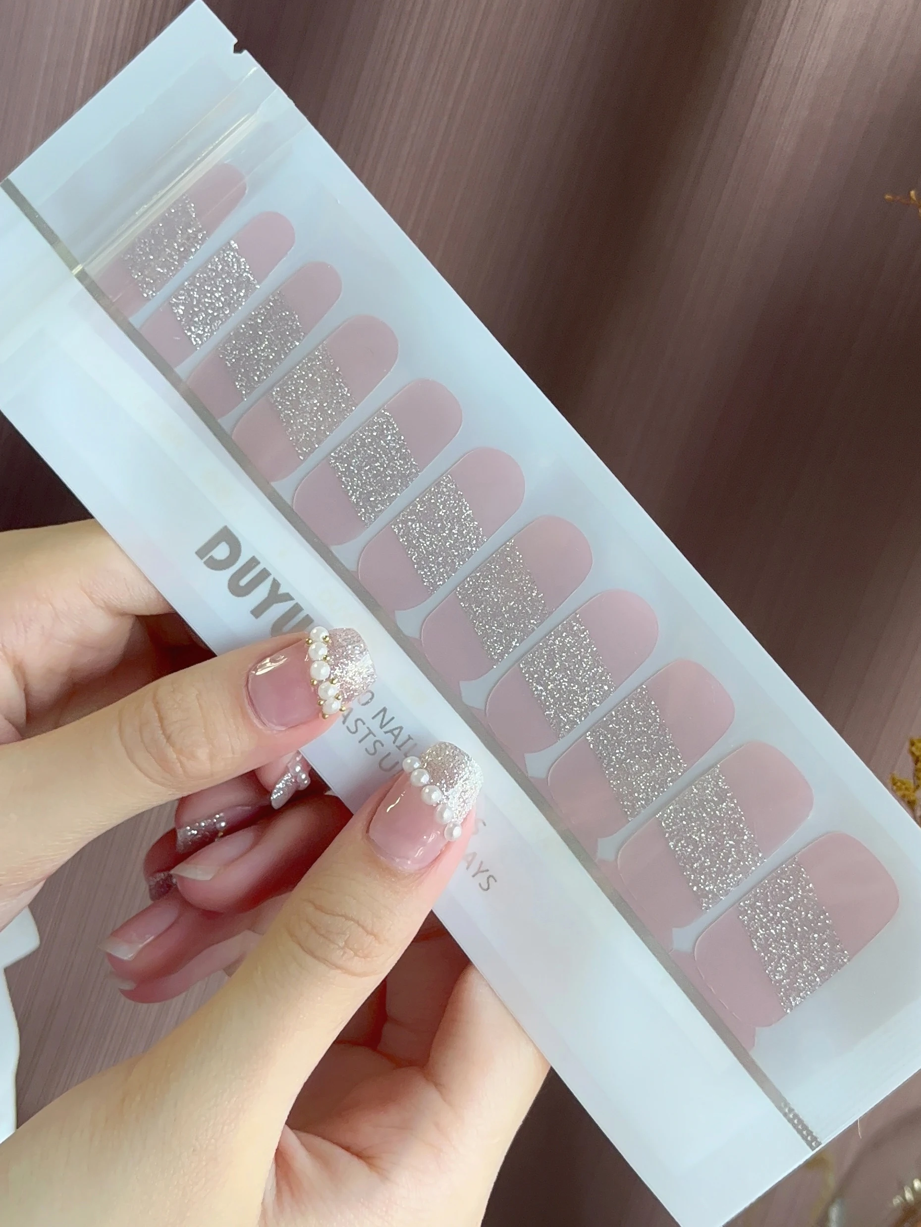 

Флэш французский сладкий розовый флэш гель наклейки для ногтей без выпечки водонепроницаемый