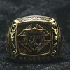 Unisex 316L Stainless Steel Gold-Color Knights of Columbus Christianity Catholicism Cross Clean Stone Ring 3