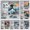 Japanese Style Retro Landscape Shower Curtain Bathroom Partition Curtain  bathroom set with shower curtain and rugs 6