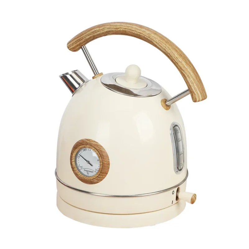 

Milky White Retro Domestic Anti-Scald Electric Kettle 304 Stainless Steel Automatic Power off Large Capacity Kettle 220V 15000W