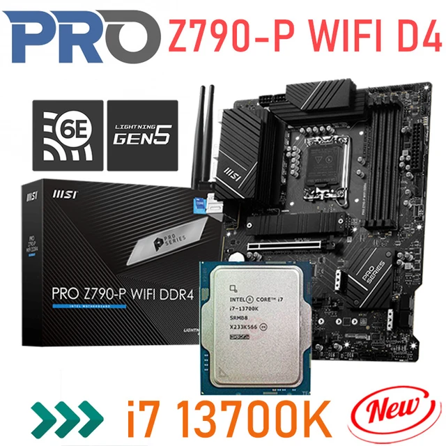 MSI PRO Z790-P WIFI DDR4 LGA 1700 Intel Z790 SATA 6Gb/s DDR4 ATX  Motherboard 