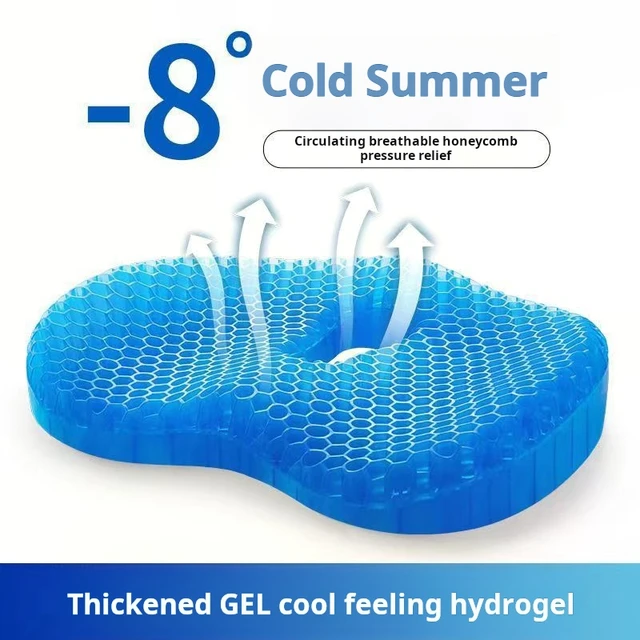 Coussin de gel en nid d'abeille pour chaise, épais, pour maison, bureau, assise longue, silicone, siège d'été, coussin de glace, pour la maison 1