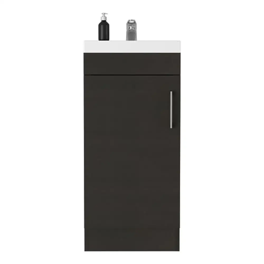 Description Picture 4 of itemBathroom Vanity Cabinet Durable Black Wood Single Door Contemporary Design Compact Size Easy Assembly