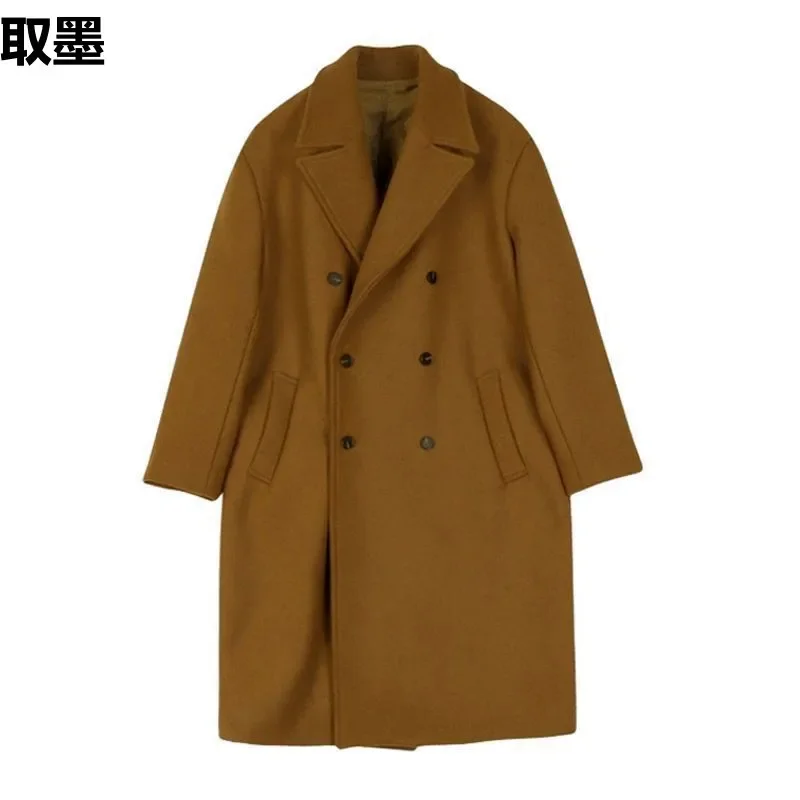 WinterElegantThickenedWoolenOvercoat Men's Korean Version Loose-Fit Trendy Nehru Jacket FK515-P150 Casual Standard Thickness